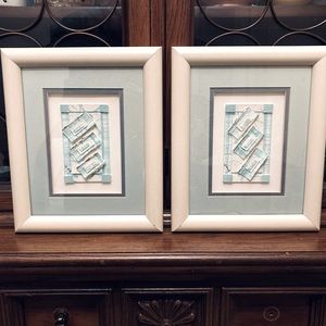 Framed cast paper wall art (matching set)